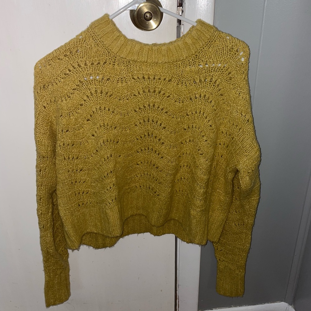 Fuzzy Crochet American Eagle Sweater